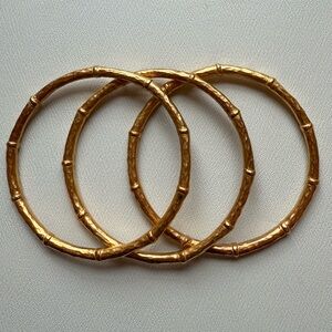 Gold Bamboo Style Bangles